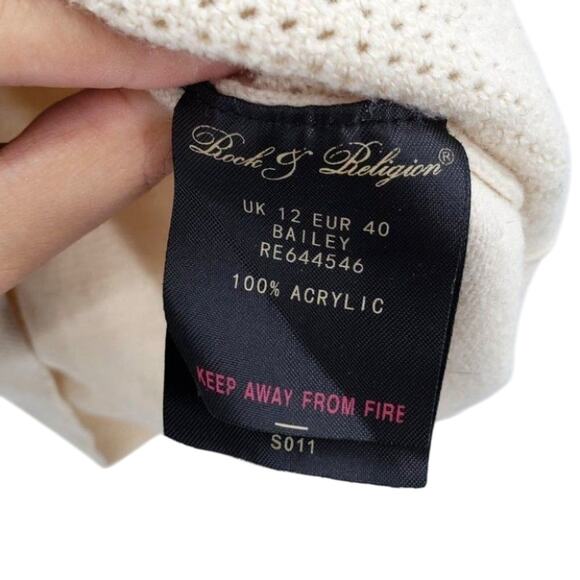 Rock & Religion Bailey Tan V-Neck Sweater - Size 12 - Picture 6 of 7